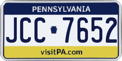 PA license plate JCC7652
