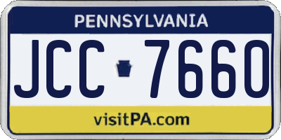 PA license plate JCC7660