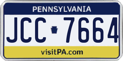 PA license plate JCC7664