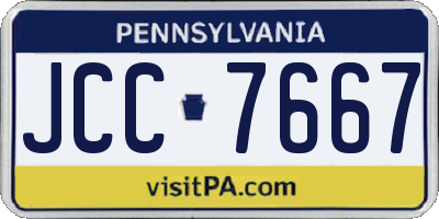 PA license plate JCC7667
