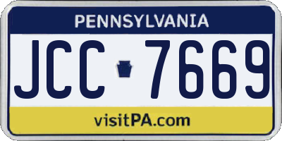 PA license plate JCC7669