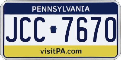 PA license plate JCC7670