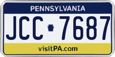 PA license plate JCC7687