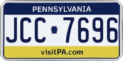 PA license plate JCC7696