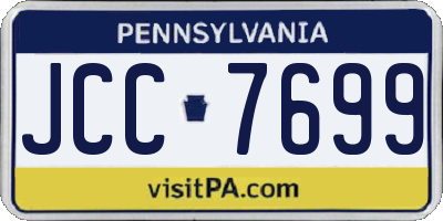 PA license plate JCC7699