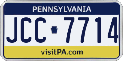 PA license plate JCC7714