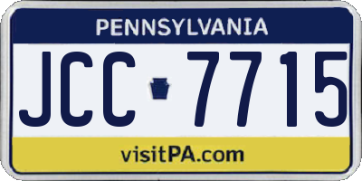PA license plate JCC7715