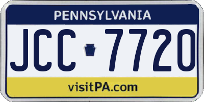 PA license plate JCC7720
