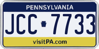 PA license plate JCC7733