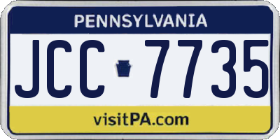 PA license plate JCC7735