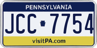 PA license plate JCC7754