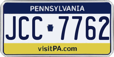 PA license plate JCC7762