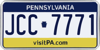 PA license plate JCC7771