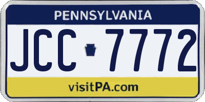 PA license plate JCC7772
