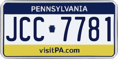 PA license plate JCC7781