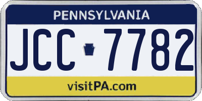 PA license plate JCC7782