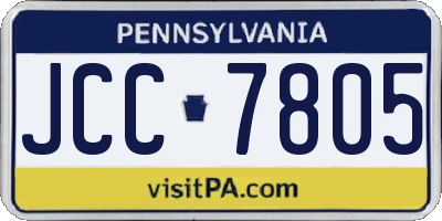 PA license plate JCC7805