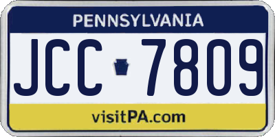 PA license plate JCC7809