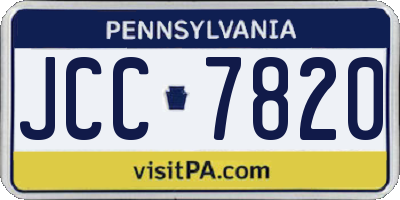 PA license plate JCC7820