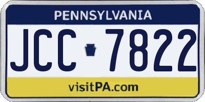 PA license plate JCC7822