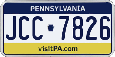 PA license plate JCC7826