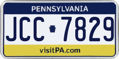 PA license plate JCC7829