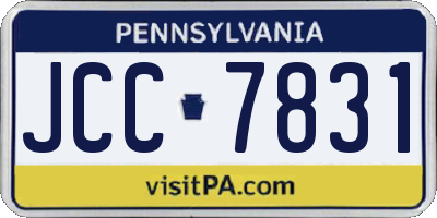 PA license plate JCC7831