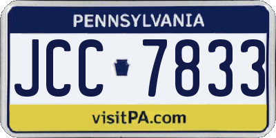 PA license plate JCC7833
