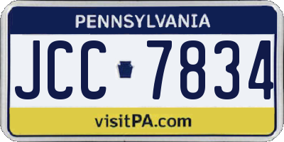 PA license plate JCC7834