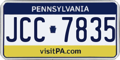 PA license plate JCC7835