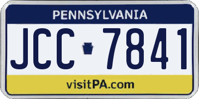 PA license plate JCC7841