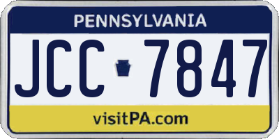 PA license plate JCC7847