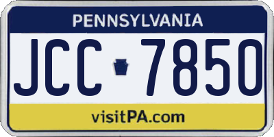 PA license plate JCC7850