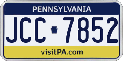 PA license plate JCC7852