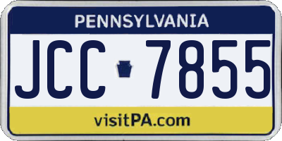 PA license plate JCC7855