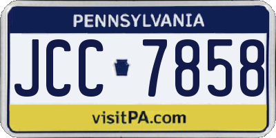 PA license plate JCC7858