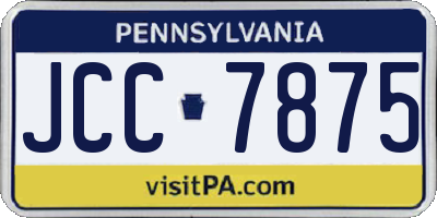 PA license plate JCC7875