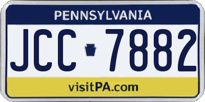 PA license plate JCC7882