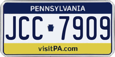 PA license plate JCC7909