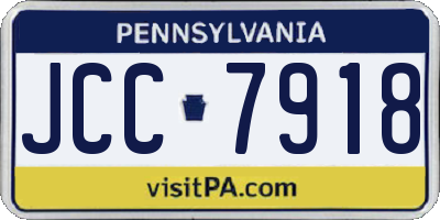 PA license plate JCC7918