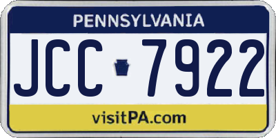 PA license plate JCC7922