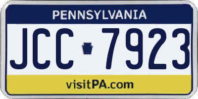 PA license plate JCC7923