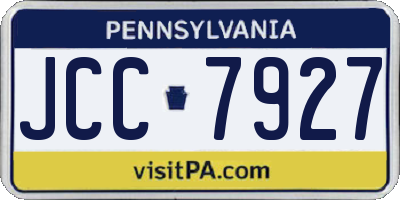 PA license plate JCC7927