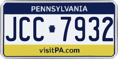 PA license plate JCC7932