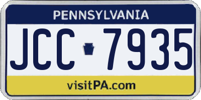 PA license plate JCC7935