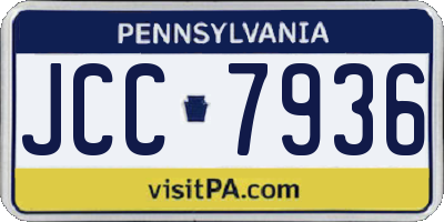 PA license plate JCC7936