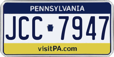 PA license plate JCC7947