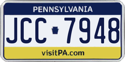 PA license plate JCC7948