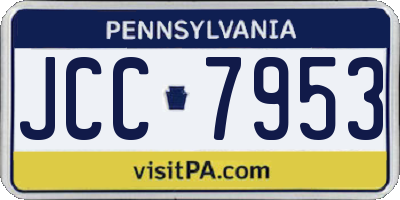 PA license plate JCC7953