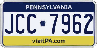PA license plate JCC7962